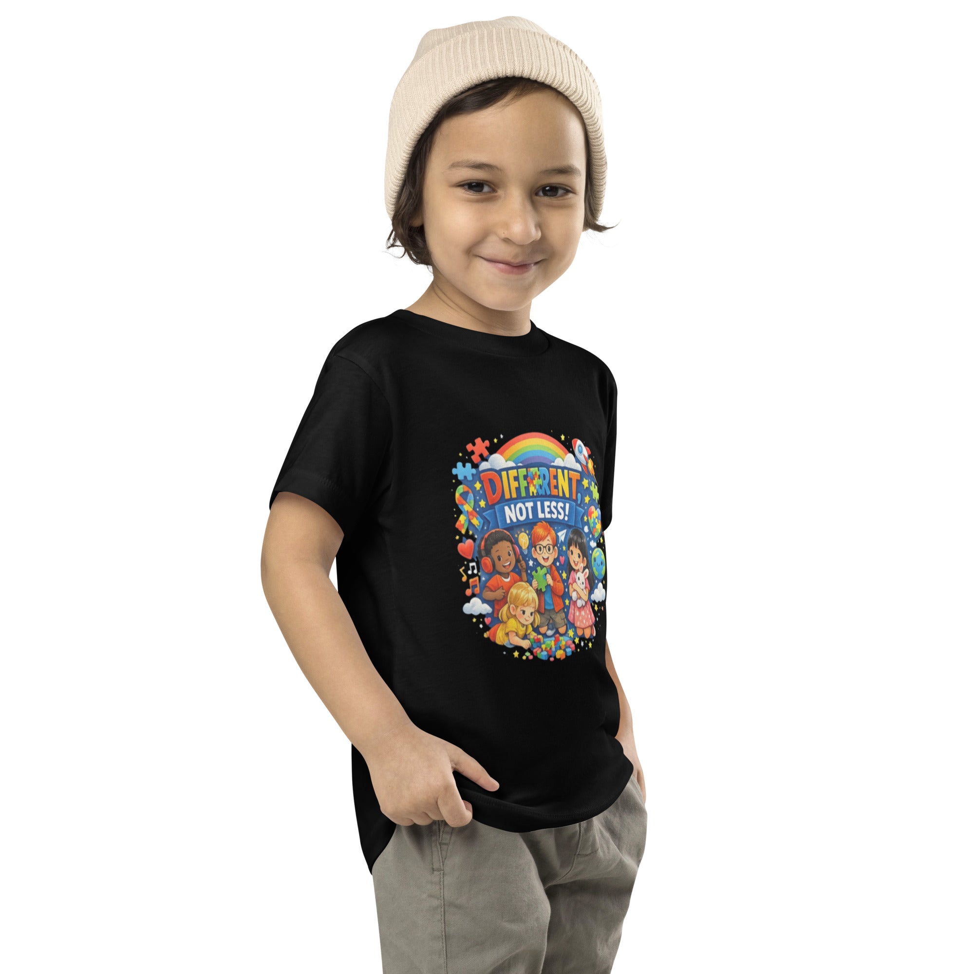 Different Not Less Autism Awareness Unisex Toddler Short Sleeve Tee | Neurodiversity Acceptance Shirt
