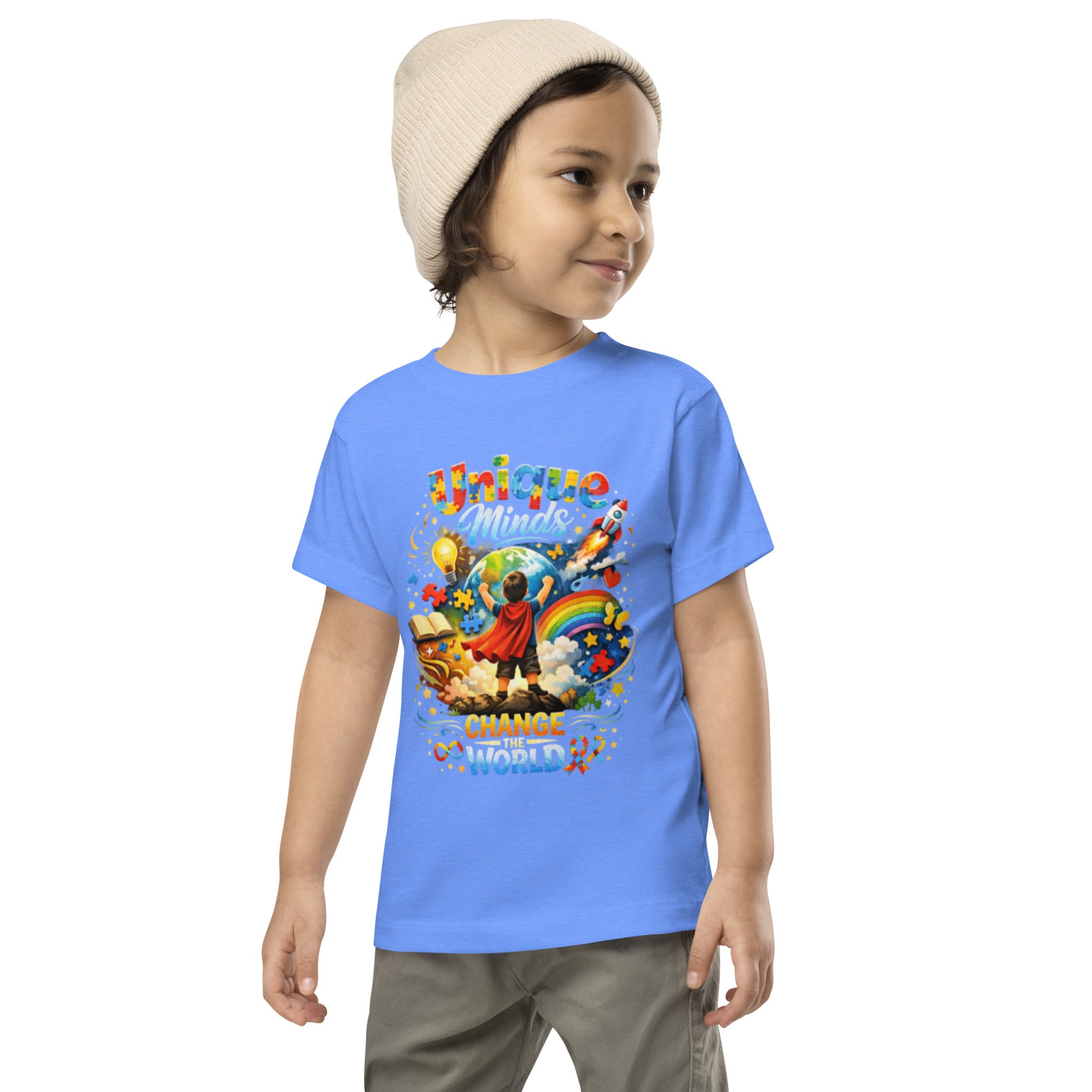 Unique Minds Change The World Unisex Toddler Short Sleeve Tee | Neurodiversity Inclusion Shirt